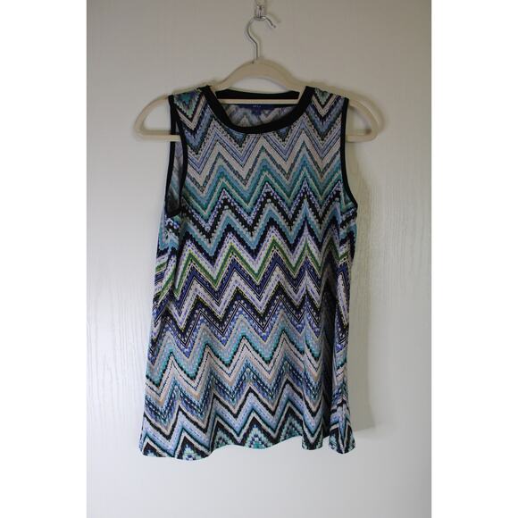 Apt 9 woman’s blue multicolored sleeveless top - Picture 1 of 5